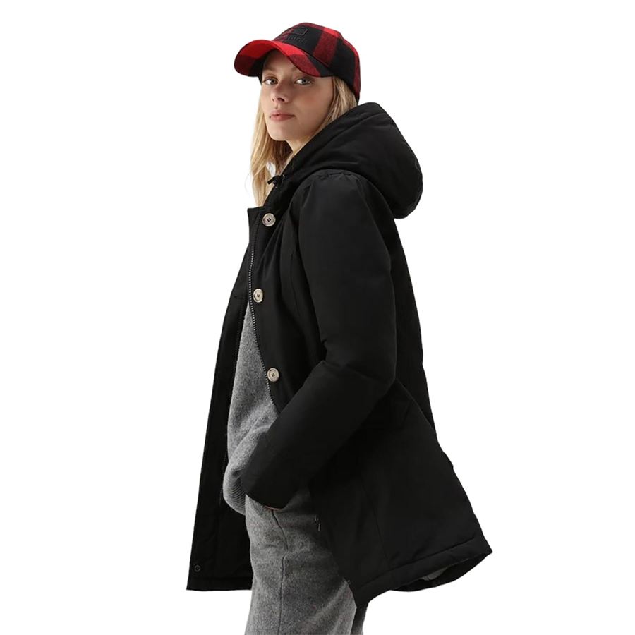 Arctic Parka in Ramar Cloth con pelliccia removibile da donna Woolrich | CFWWOU0538BLK